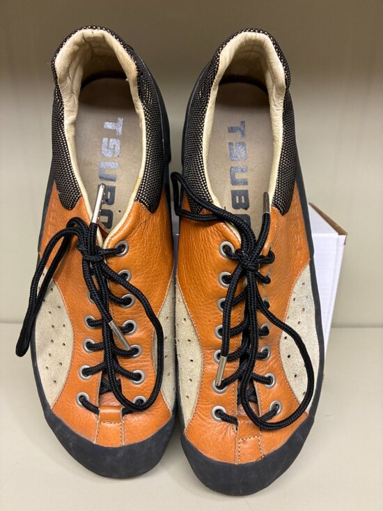 Tsubo Mens 10 Shoes Taupe Orange V2 Leather Lace Up Driving Sneakers - Picture 5 of 7